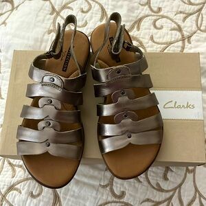 Clarks Kele Jasmine Fisherman Sandal In Pewter 5